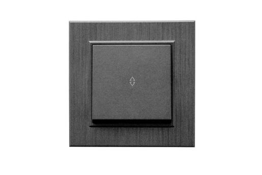 Изображение Выключатель проходной 1-клав. Karea LINE STAR дым. металлик Makel 86050005