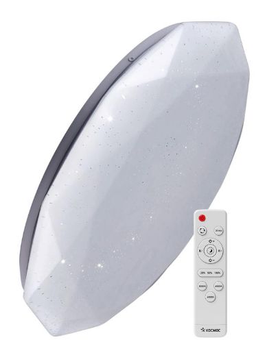 Изображение Светильник светодиодный PREMIUM DIAMOND 55Вт 230В 3000-6500К 4400лм IP40 350х90мм настенно-потолочный управляемый с пультом ДУ КОСМОС KSDiam55W