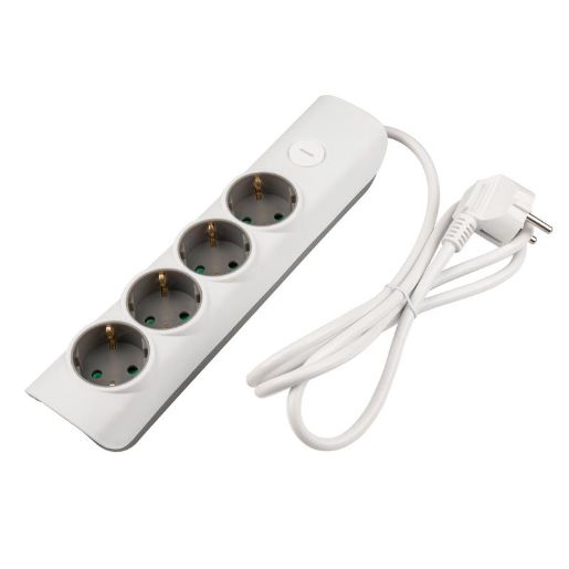 Изображение Удлинитель 4х1.4м с заземл. с выкл. бел. ET-04-140W JAZZway 5051799