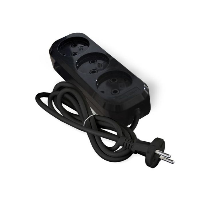 Изображение Удлинитель 3х2м без заземл. 10А IP20 Е-202 ПВС 2х0.75 АБС-пластик черн. UNIVersal 2113