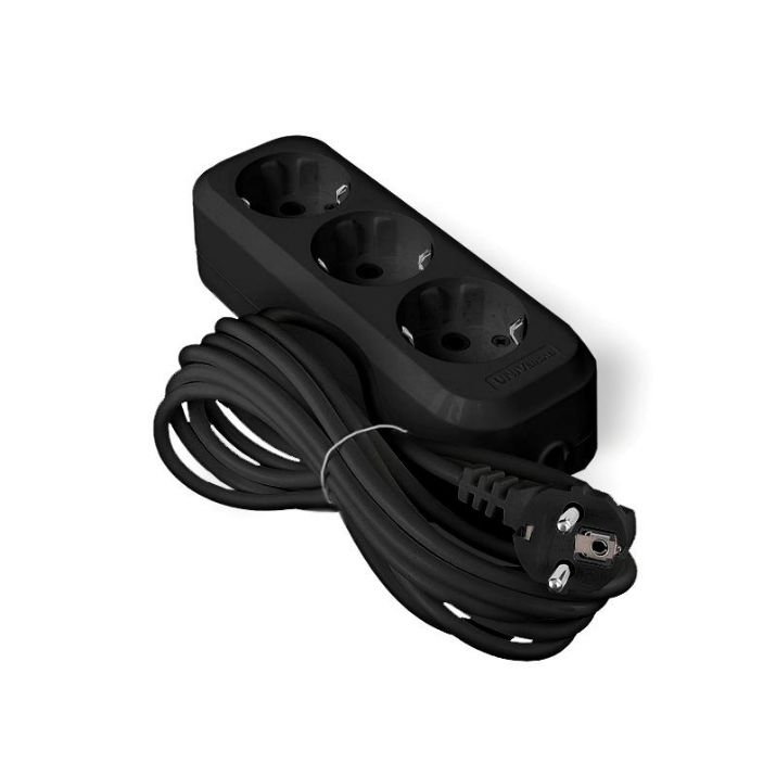 Изображение Удлинитель 3х5м с заземл. 10А IP20 У10-554 ПВС 3х0.75 черн. UNIVersal 1983