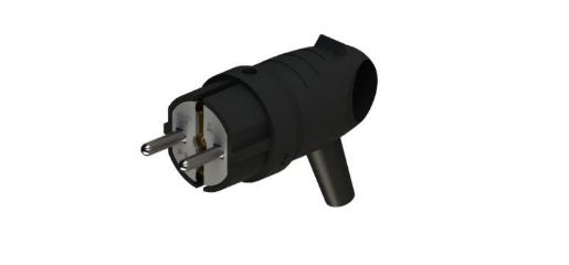 Изображение Вилка угловая MultiSet 16А 250В IP44 с заземл. каучук черн. SE MST1102BK