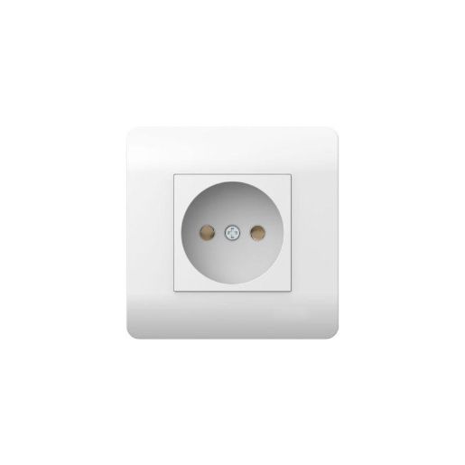 Изображение Розетка NEW3-E 16А без заземл. защ. шторки бел. CHINT 431536