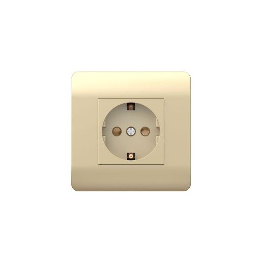 Изображение Розетка NEW3-E 16А с заземл. защ. шторки шампань CHINT 431404