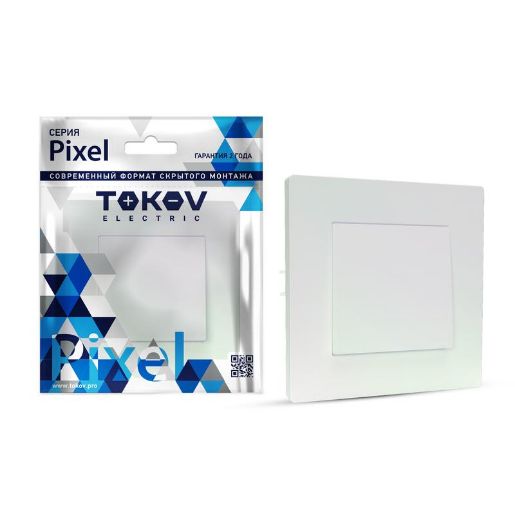 Изображение Выключатель 1-кл. СП Pixel 10А IP20 в сборе перламутр. TOKOV ELECTRIC TKE-PX-V1F-C04