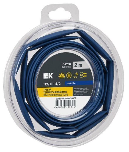 Изображение Трубка термоусадочная ТТУ нг-LS 4/2 син. (уп.2м) IEK UDR12-004-002-002-K07-T