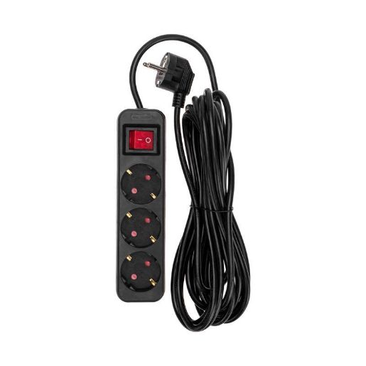 Изображение Удлинитель 3х5м с заземл. STANDARD 3х1кв.мм с выкл. черн. Rexant 13-4020