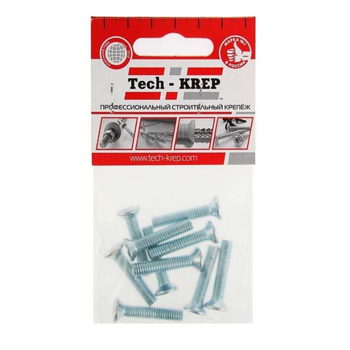Изображение Винт с потайной головкой DIN965 М6х30 оцинк. (уп.10шт) Tech-Krep/Zitar 103002