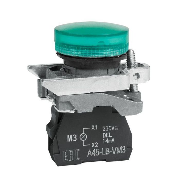 Изображение Лампа сигнальная OptiSignal D22 C4-L-M3 зел. металл 230-240VAC XB4BVM3 КЭАЗ 332174