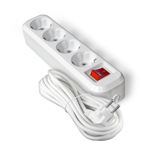 Изображение Удлинитель 4х5м с заземл. IP20 S-304А ПВС 3х1.5 с выкл.Universal 1735