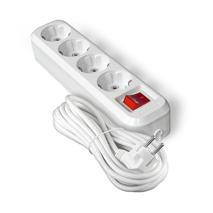 Изображение Удлинитель 4х5м с заземл. IP20 S-304А ПВС 3х1.5 с выкл.Universal 1735