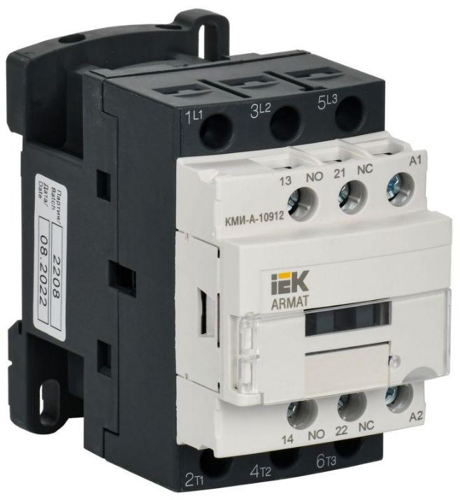 Изображение Контактор КМИ-А-10912 LC1D 9А кат. 230В AC 1НО+1НЗ AC-3 IEK AR-ACC-11-009-230-11