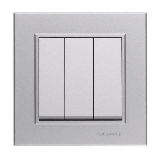 Изображение Выключатель 3-кл. СП Karea 10А IP20 сереб. Makel 56065091