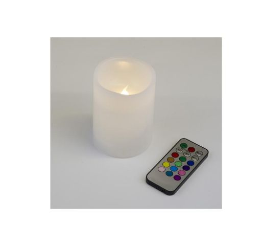 Изображение Фигура LED "Свеча" ULD-F052 RGB RC CANDLE на батарейках 2АА (не в/к). 7.5х10 см 1 светодиод. RGB свет пульт ДУ (в/к). Uniel UL-00007258