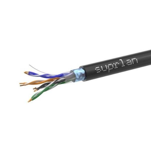 Изображение Кабель витая пара F/UTP кат.5E 4х2х24AWG solid Cu PE Out. Median 305м (м) SUPRLAN 01-1034-1