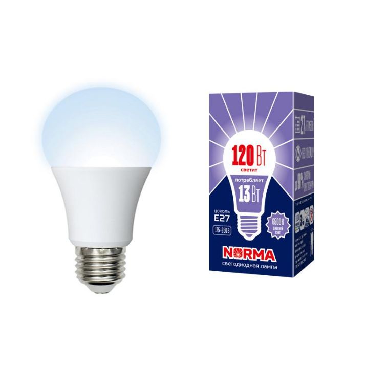 Изображение Лампа светодиодная LED-A60-13W/DW/E27/FR/NR Norma 13Вт матовая E27 (упак. картон) Volpe UL-00004022