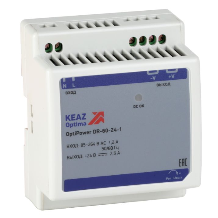 Изображение Блок питания OptiPower DR-60-24-1 КЭАЗ 284546