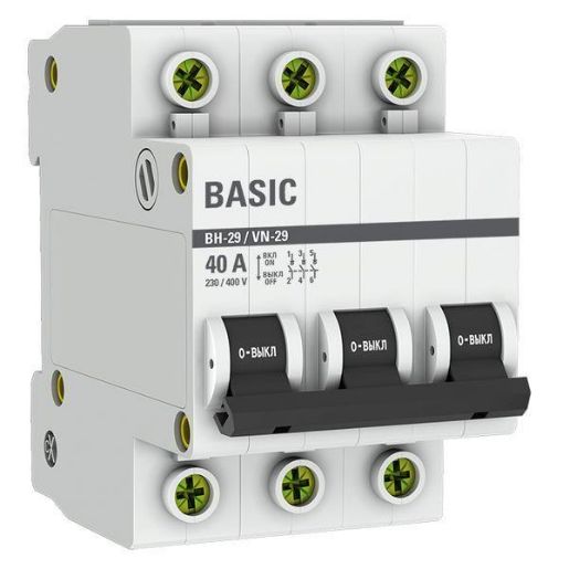 Изображение Выключатель нагрузки 3п 40А ВН-29 Basic EKF SL29-3-40-bas