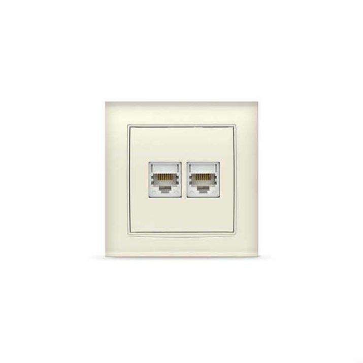 Изображение Розетка компьютерная 2-м Бриллиант сл. кость UNIVersal 1080