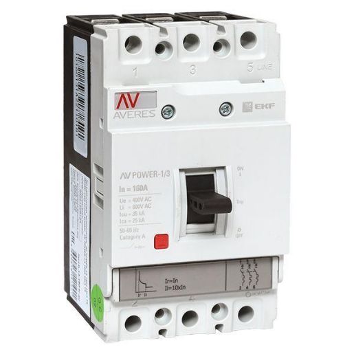 Изображение Выключатель автоматический 3п 160А 35кА AV POWER-1/3 TR AVERES EKF mccb-13-160-TR-av