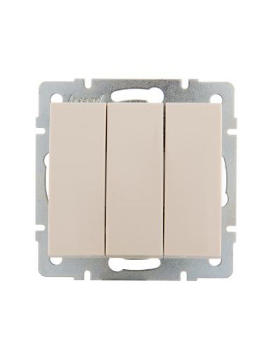 Изображение Выключатель 3-кл. СП Rain IP20 механизм крем. LEZARD 703-0388-109