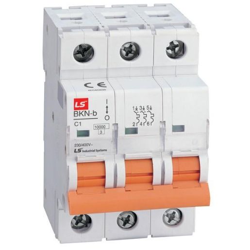 Изображение Выключатель автоматический модульный 3п D 25А 10кА BKN-b LS Electric 061302358B