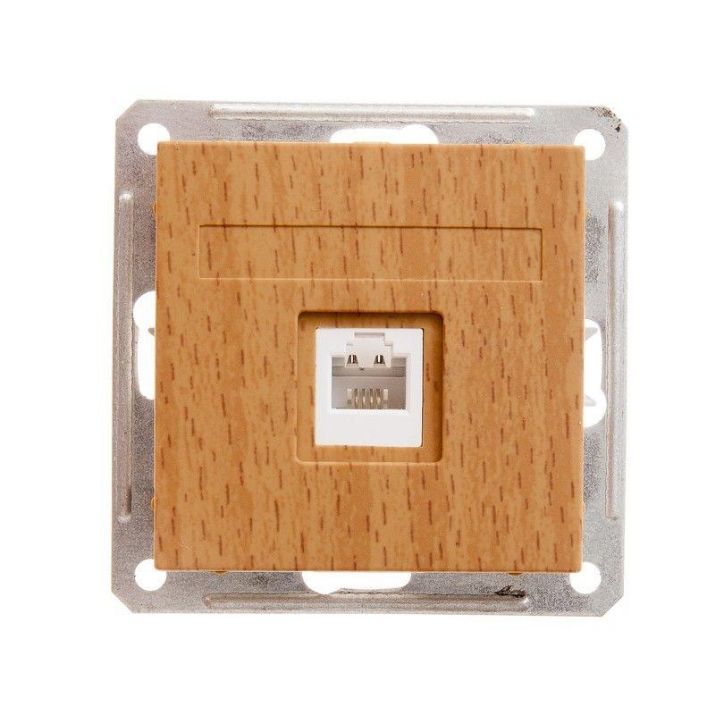 Изображение Розетка телефонная СП W59 RJ11 1А 160В механизм бук SchE RSI-152T-8-86