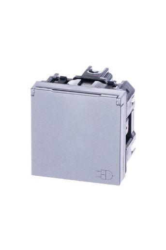 Изображение Розетка 1-м СП 2мод. Zenit 16А IP21 250В с заземл. Schuko защ. шторки с крышкой механизм серебр. ABB 2CLA228810N1301