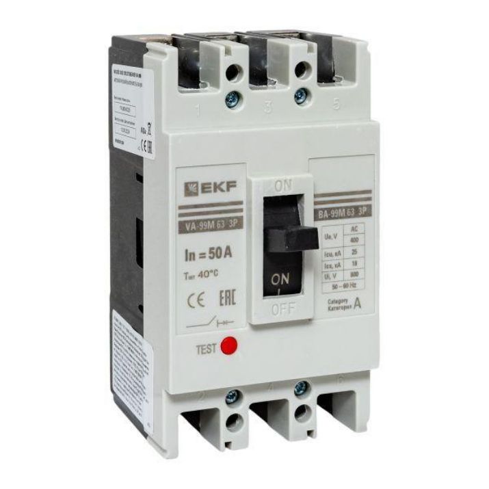 Изображение Выключатель автоматический 3п 63/50А 25кА ВА-99М PROxima EKF mccb99-63-50m