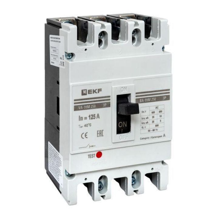 Изображение Выключатель автоматический 3п 250/125А 35кА ВА-99М PROxima EKF mccb99-250-125m